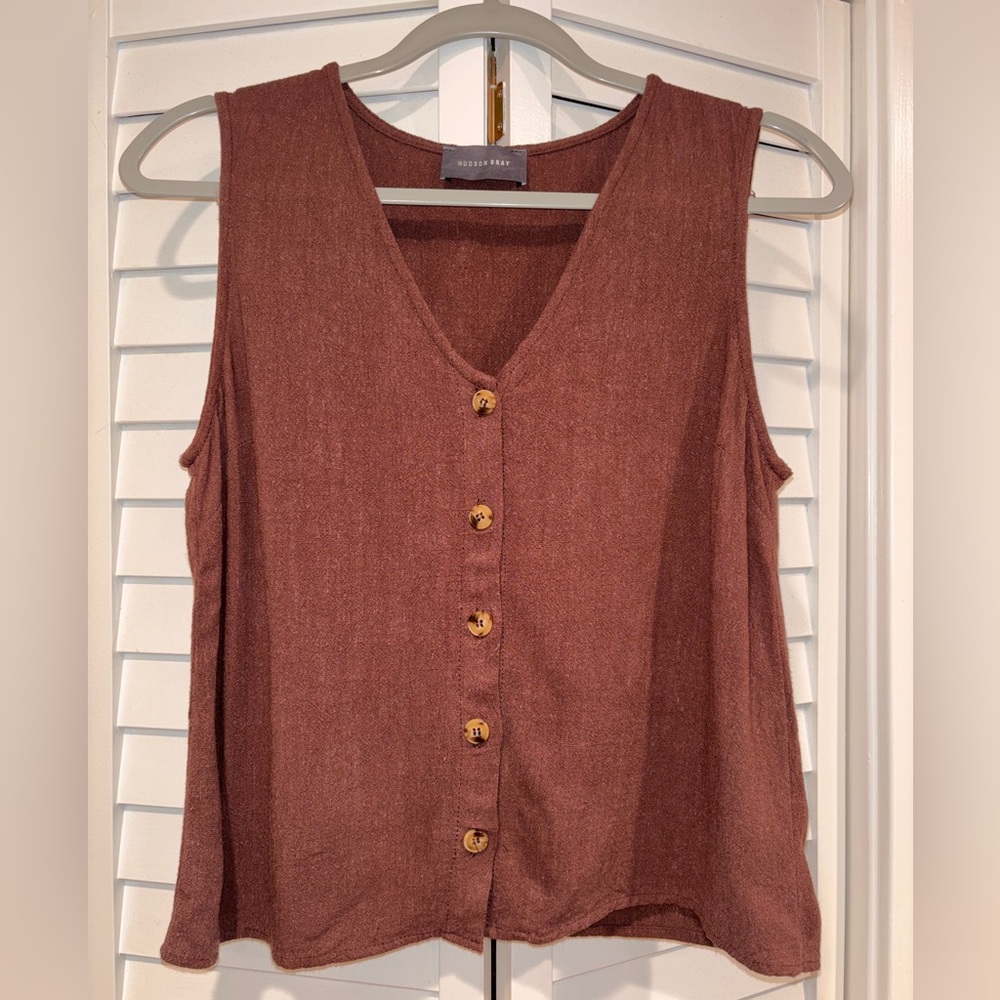 Women's Hudson Gray Medium Brown Vest Top